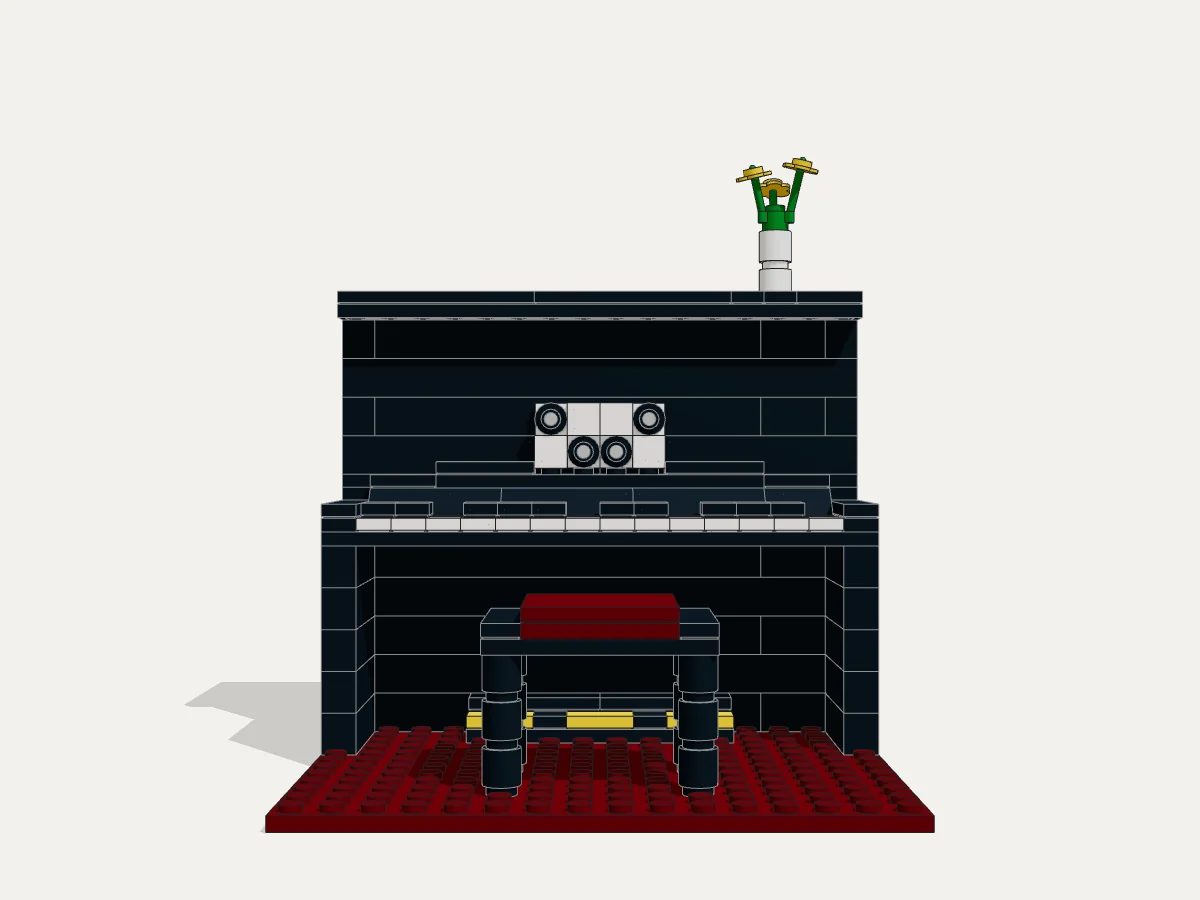 Classic Upright Piano and Stool · 1