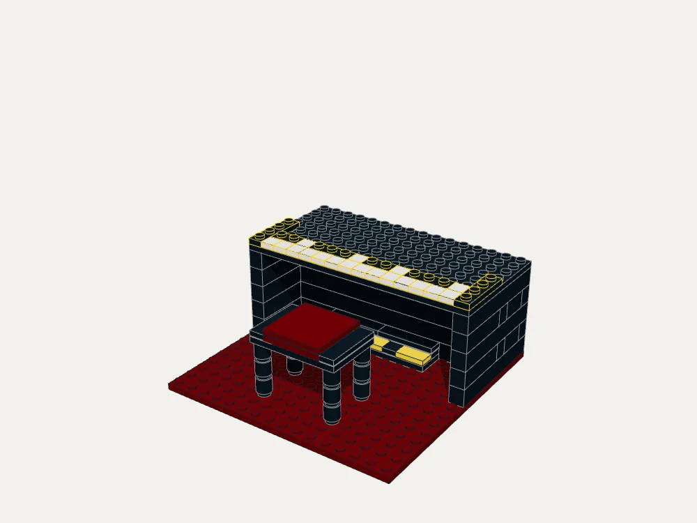 Classic Upright Piano and Stool · Step 17